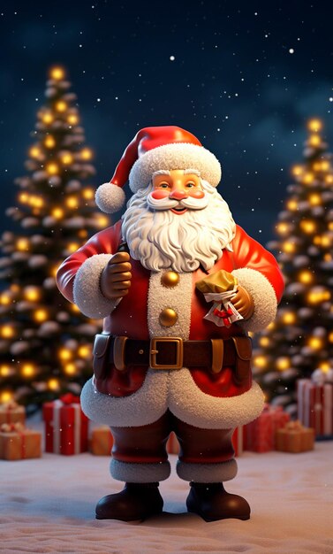 Santa Claus 3D Cartoon Character