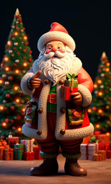 Santa Claus 3D Cartoon Character