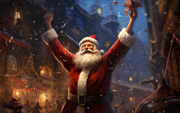 Santa Claus celebrating christmas or