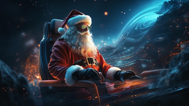 santa claus cyber tech christmas