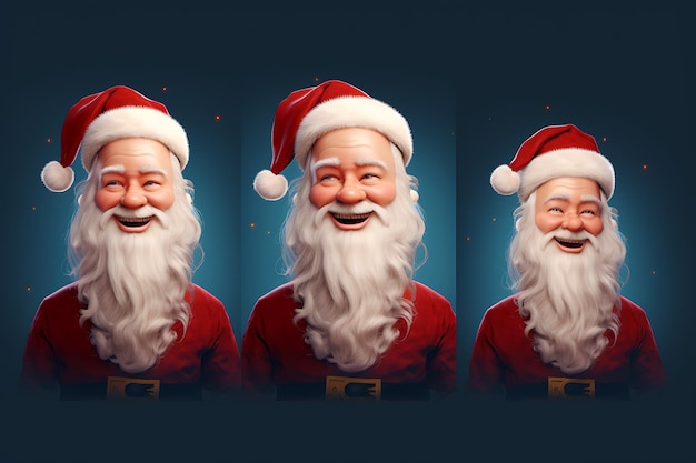 Santa claus in different posture