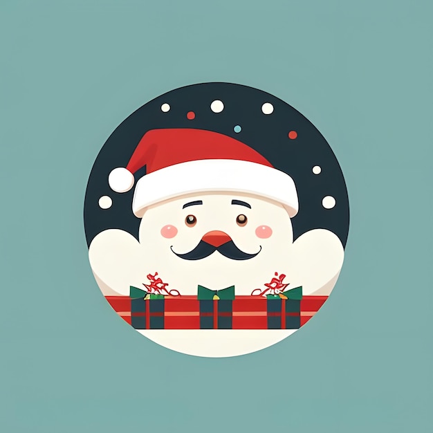 a santa claus face is on a green background