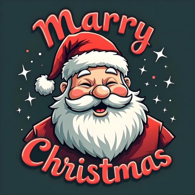 a santa claus face is shown on a dark background