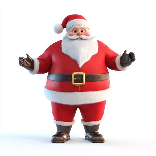 a santa claus figure is standing in front of a white background