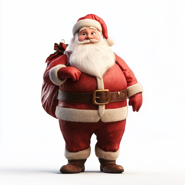 a santa claus figure is standing in front of a white background