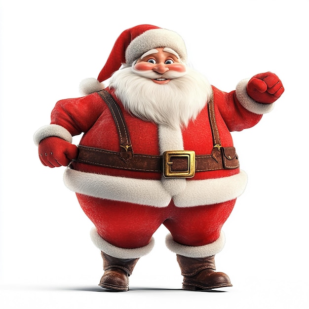 a santa claus figure is standing in front of a white background