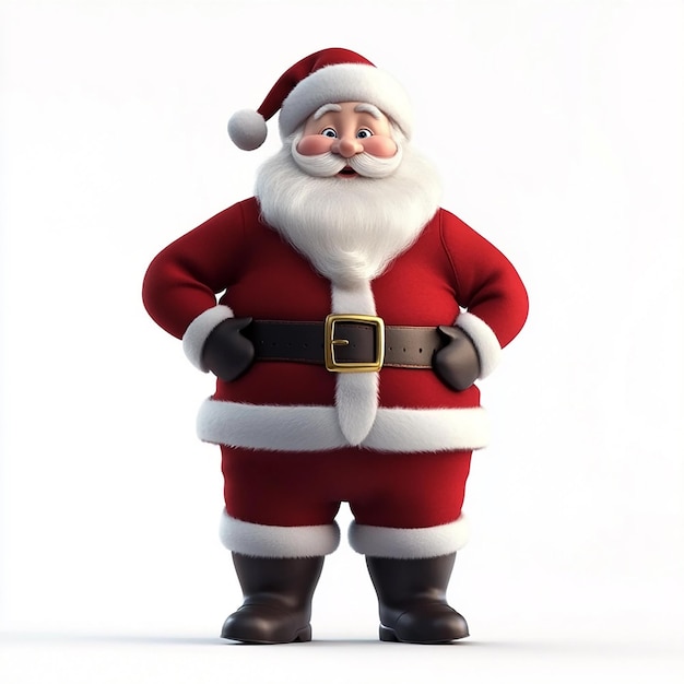 a santa claus figurine standing in front of a white background