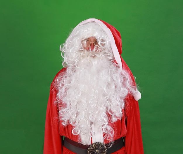 Santa Claus on a green background