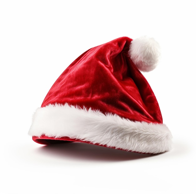 Santa Claus hat or christmas red cap isolated on white background