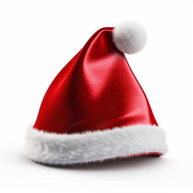 Santa Claus hat or christmas red cap isolated on white background