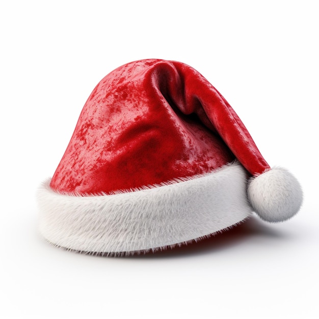 Santa Claus hat or christmas red cap isolated on white background