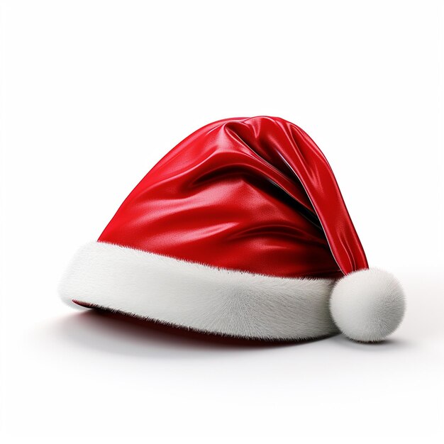 Santa Claus hat or christmas red cap isolated on white background