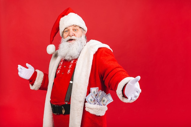 Santa Claus holding money