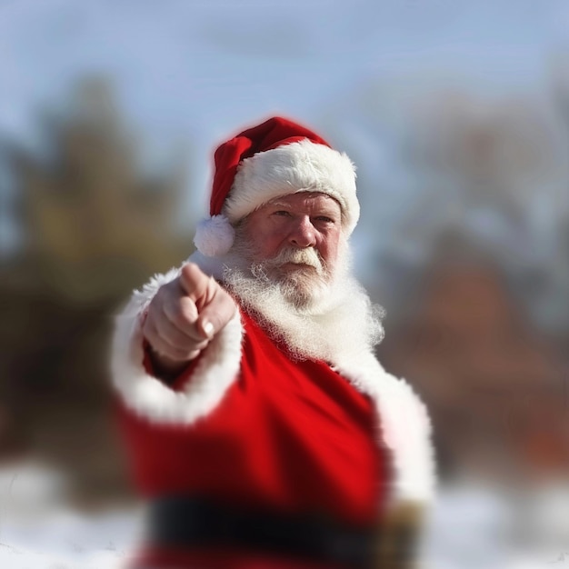 a santa claus is giving a thumbs up sign