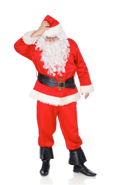 Santa Claus isolated on white background Full length portrait