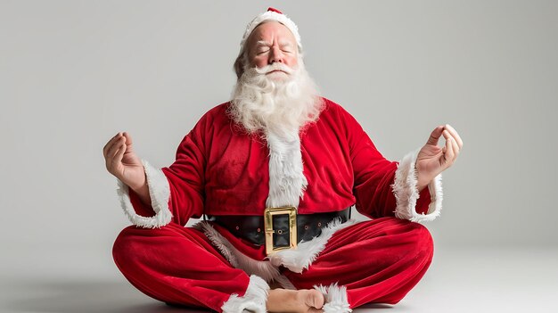 Photo santa claus meditating