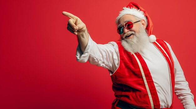 Photo santa claus pointing finger