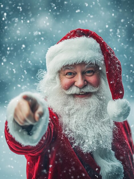 Photo santa claus pointing