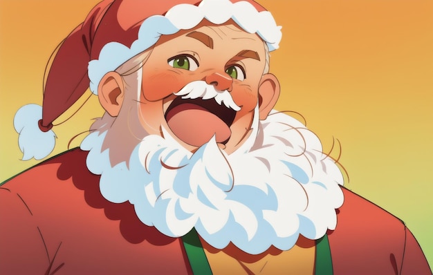 Santa claus portrait of elderly man in santa costume generative ai