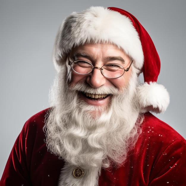 Santa Claus smiling isolated on white Generative ai