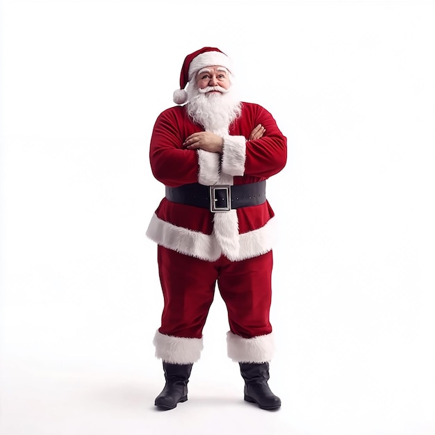 Photo a santa claus standing in front of a white background