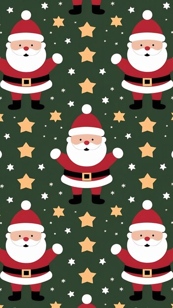 Photo santa claus and stars pattern background