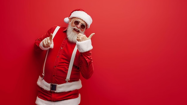 Photo santa claus in sunglasses posing