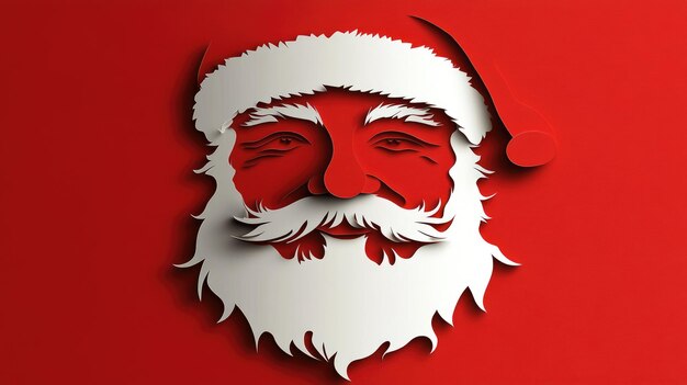 Photo santa claus vector illustration with a festive red background showcasing a cheerful expression