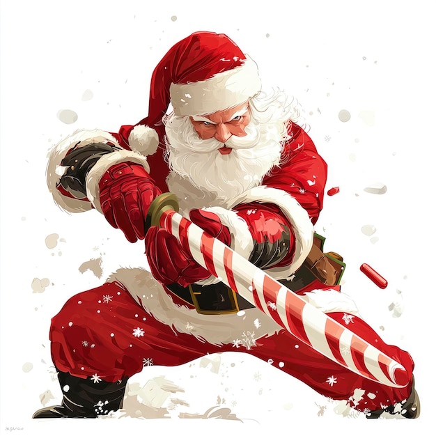 Santa Claus with Candy Cane Sword