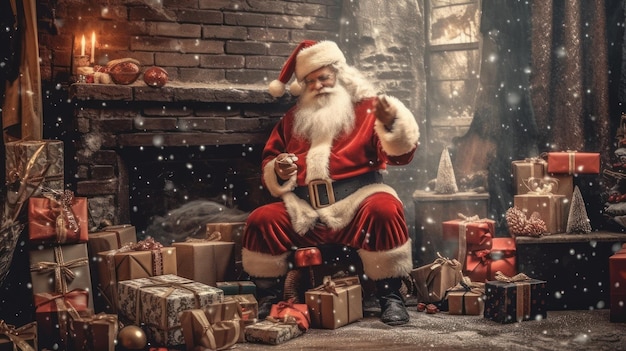 Santa Claus with gifts