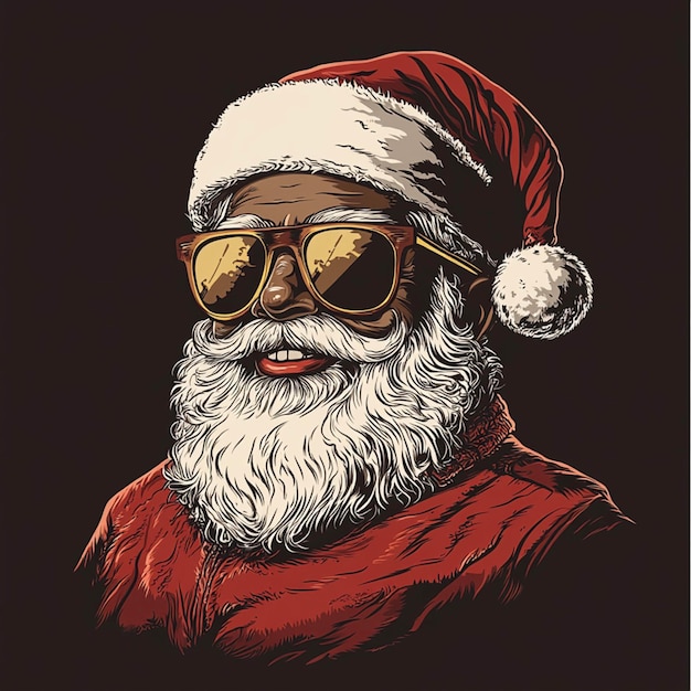 a santa claus with glasses and a santa hat