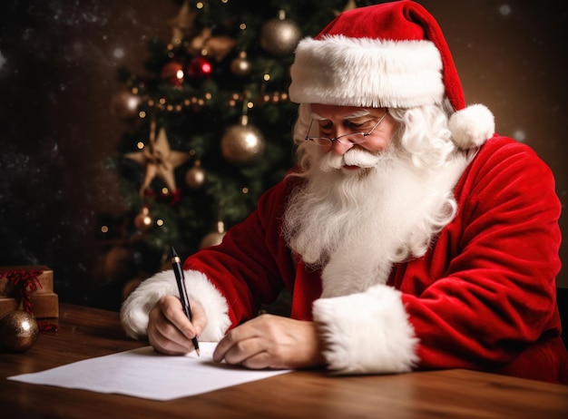 Santa Claus with letters Illustration AI GenerativexA