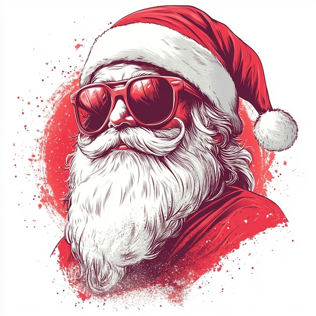 a santa claus with sunglasses and a santa hat