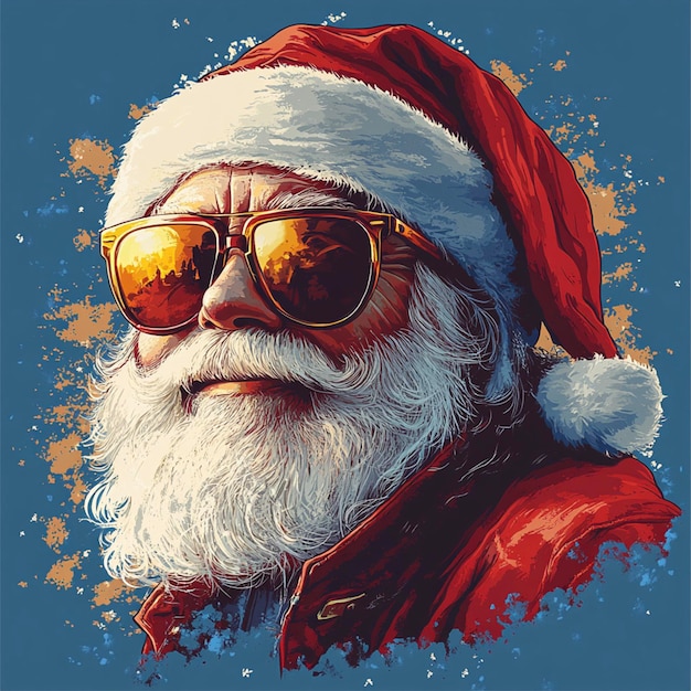 a santa claus with sunglasses and a santa hat