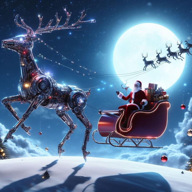 Santa Clause' Reindeer pulling Salta's sleigh Christmas reindeer images Christmas backgrounds