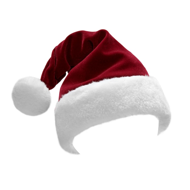 Santa Hat. Costume. Merry christmas concept greeting card