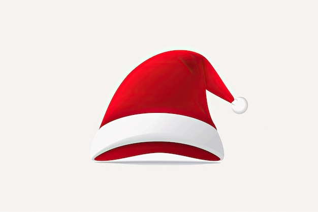 Photo santa hat icon christmas hat santa claus cap red holiday costume symbol xmas hat flat sign on white