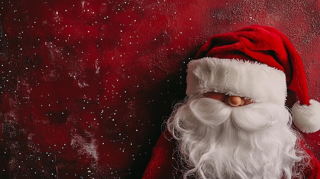 Photo santa hat on a red background