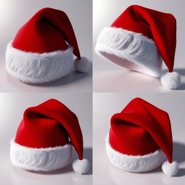 a santa hat with a red hat on it