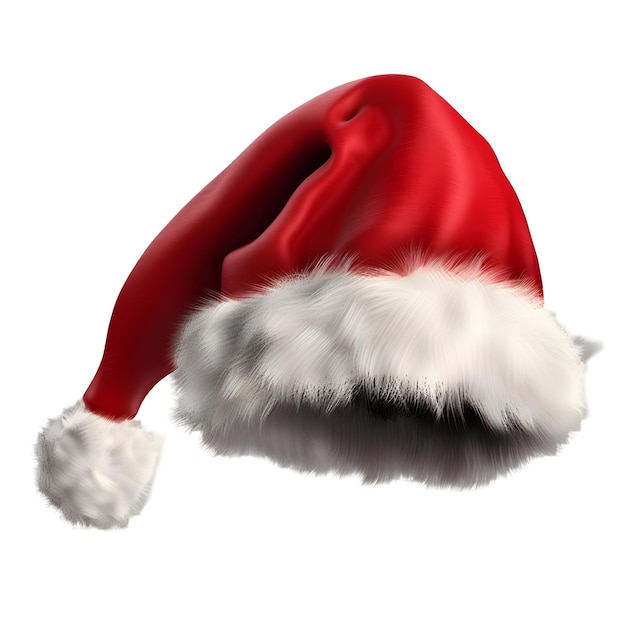 a santa hat with a white glove on it