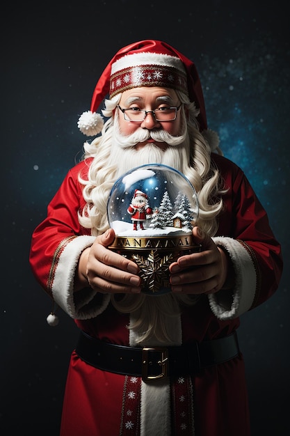 Santa holding snowglobe Generative AI