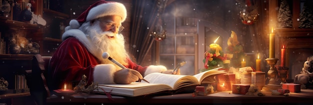 Santa reading letters from children