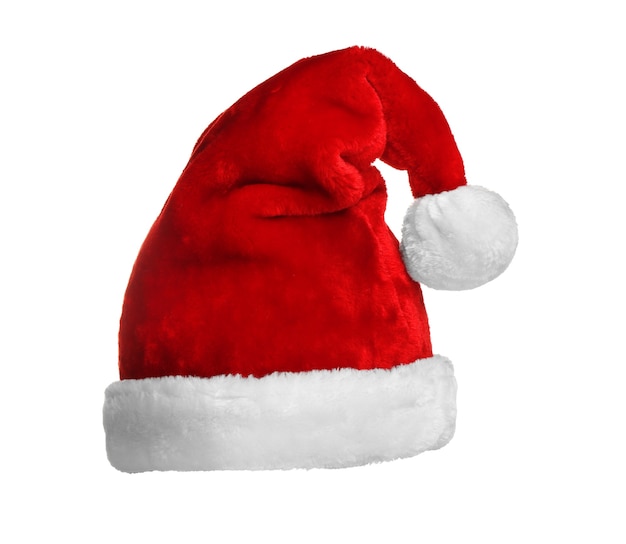 Santa red hat isolated on white