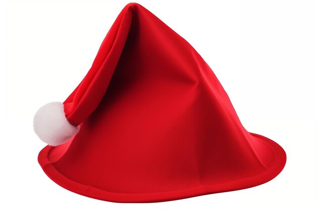 Santa's Red Hat On White Background Generative AI