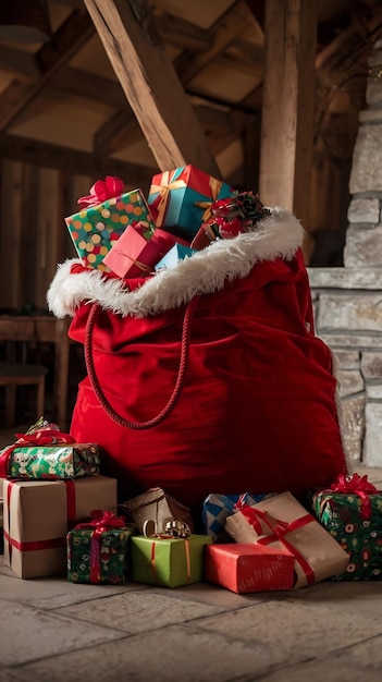 Photo santa sack full with presents