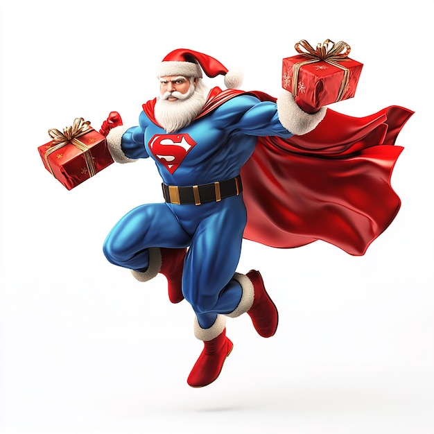 Santa Transforms into Superhero with Many Animated Gifts