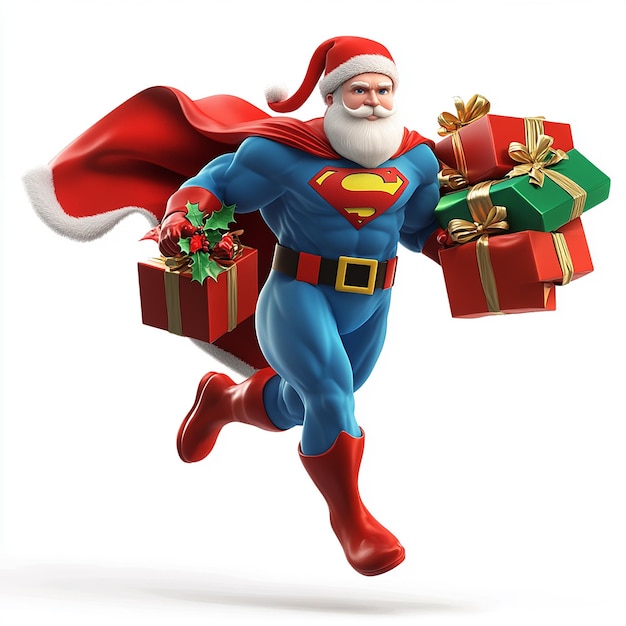 Santa Transforms into Superhero with Many Animated Gifts