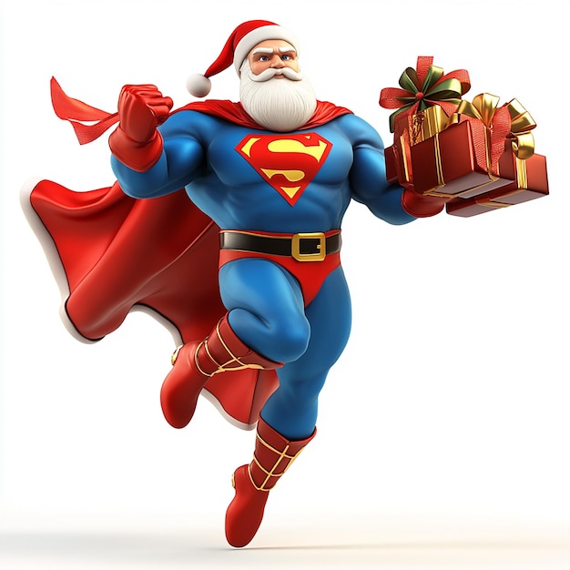 Santa Transforms into Superhero with Many Animated Gifts