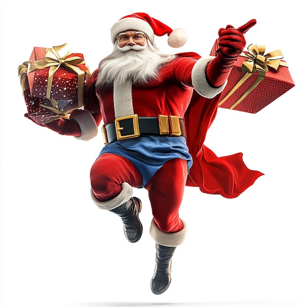 Santa Transforms into Superhero with Many Animated Gifts