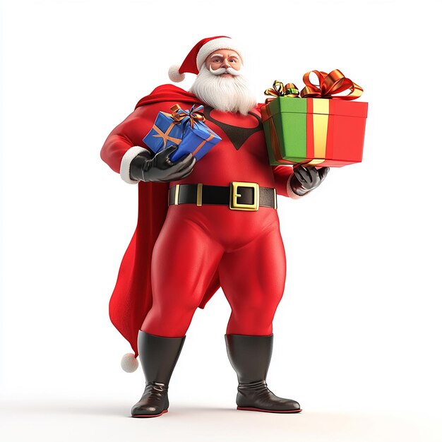 Santa Transforms into Superhero with Many Animated Gifts